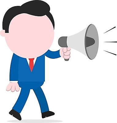 EPS 해외이미지 남자 일러스트 말하기 한명 사람 성인 확성기 소리 외침 비즈니스맨 방송 시끄러움 성인남자한명만 해외202004 해외일러스트 1 비즈니스 모션 직장인 남자한명만 성인남자만 파일형식 벡터