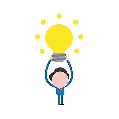 EPS 해외이미지 남자 일러스트 전구 한명 서기 들기 성인 비즈니스맨 성인남자한명만 해외202004 해외일러스트 1 비즈니스 모션 사람 직장인 남자한명만 성인남자만 파일형식 벡터