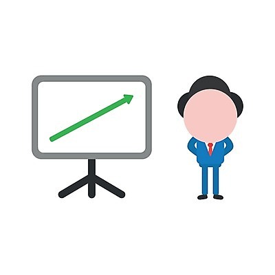 EPS 해외이미지 남자 일러스트 그래프 한명 서기 성인 비즈니스맨 화이트보드 상승 성인남자한명만 해외202004 해외일러스트 1 컨셉 비즈니스 모션 사람 직장인 남자한명만 성인남자만 파일형식 벡터