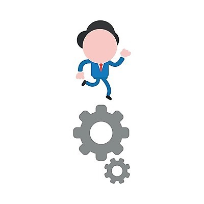 EPS 해외이미지 남자 산업 일러스트 한명 성인 달리기 비즈니스맨 톱니바퀴 성인남자한명만 해외202004 해외일러스트 1 비즈니스 모션 사람 직장인 남자한명만 성인남자만 파일형식 벡터