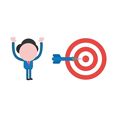 EPS 해외이미지 남자 일러스트 한명 성인 만세 비즈니스맨 목표 다트판 다트 성인남자한명만 해외202004 해외일러스트 1 컨셉 비즈니스 모션 사람 게임 직장인 남자한명만 성인남자만 파일형식 벡터