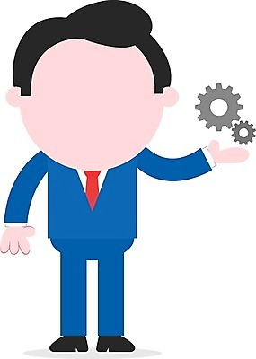 EPS 해외이미지 전신 캐릭터 남자 일러스트 한명 서기 성인 손들기 비즈니스맨 톱니바퀴 성인남자한명만 해외202004 해외일러스트 일러캐릭터 1 비즈니스 모션 사람 직장인 남자한명만 성인남자만 파일형식 벡터