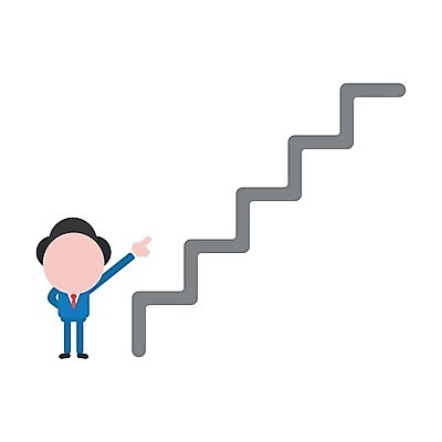 EPS 해외이미지 전신 캐릭터 남자 컨셉 일러스트 한명 성인 계단 가리킴 비즈니스맨 목표 성인남자한명만 해외202004 해외일러스트 일러캐릭터 1 비즈니스 사람 손짓 직장인 남자한명만 성인남자만 파일형식 벡터