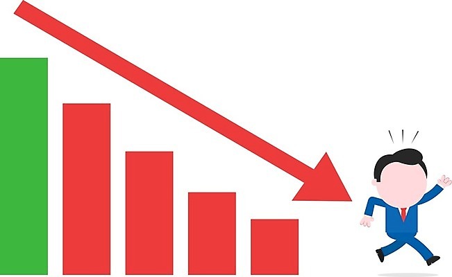 EPS 해외이미지 전신 캐릭터 남자 화살표 일러스트 그래프 한명 성인 달리기 비즈니스맨 하락 성인남자한명만 해외202004 해외일러스트 일러캐릭터 1 컨셉 비즈니스 모션 사람 직장인 남자한명만 성인남자만 파일형식 벡터