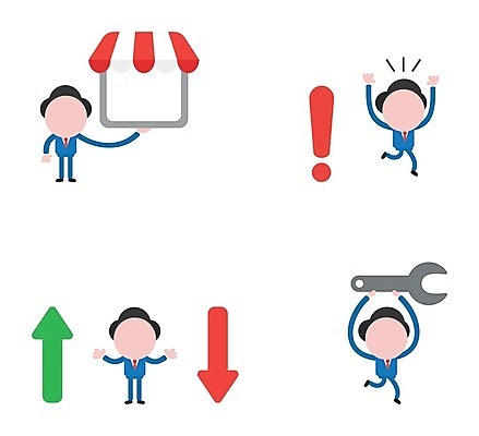 EPS 해외이미지 전신 캐릭터 남자 화살표 컨셉 일러스트 한명 서기 들기 성인 상점 스패너 비즈니스맨 느낌표 성인남자한명만 해외202004 해외일러스트 일러캐릭터 1 기호 비즈니스 모션 사람 공구 직장인 남자한명만 성인남자만 파일형식 벡터