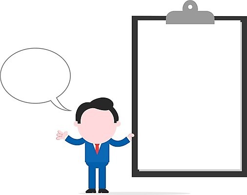 EPS 해외이미지 전신 캐릭터 남자 말풍선 일러스트 한명 서기 손짓 성인 공백 잡기 비즈니스맨 서류판 성인남자한명만 해외202004 해외일러스트 일러캐릭터 1 비즈니스 모션 사람 사무용품 직장인 남자한명만 성인남자만 파일형식 벡터