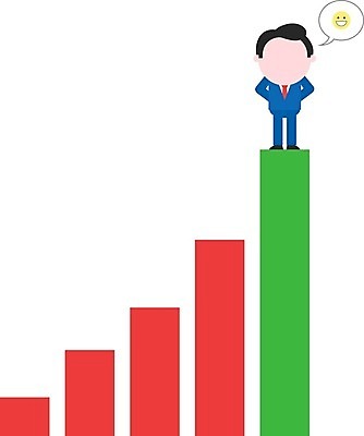 EPS 해외이미지 전신 캐릭터 남자 말풍선 일러스트 그래프 한명 서기 성인 성장 비즈니스맨 뒷짐 성인남자한명만 해외202004 해외일러스트 일러캐릭터 1 비즈니스 모션 사람 직장인 남자한명만 성인남자만 파일형식 벡터