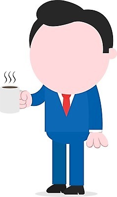 EPS 해외이미지 전신 캐릭터 남자 커피 일러스트 한명 서기 들기 성인 머그컵 비즈니스맨 성인남자한명만 해외202004 해외일러스트 일러캐릭터 1 음료 비즈니스 모션 사람 컵 직장인 남자한명만 성인남자만 파일형식 벡터