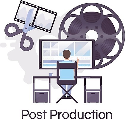 EPS 해외이미지 전신 남자 일러스트 한명 앉기 성인 모니터 필름 방송 방송국 영상편집실 성인남자한명만 영상편집 해외일러스트 1 모션 사람 컴퓨터 남자한명만 성인남자만 파일형식 벡터