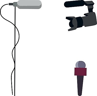 EPS 해외이미지 일러스트 사람없음 카메라 마이크 방송장비 해외일러스트 음향기기 전자제품 장비 파일형식 벡터