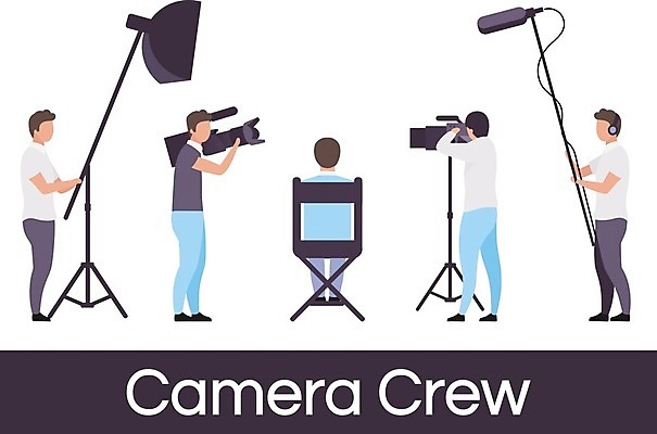 EPS 해외이미지 전신 남자 의자 일러스트 서기 들기 앉기 여러명 성인 카메라 업무 카메라맨 마이크 방송국 방송조명 카메라감독 성인남자만 해외일러스트 음향기기 가구 다수 모션 사람 전자제품 작업 감독 사진사 남자만 성인만 파일형식 벡터