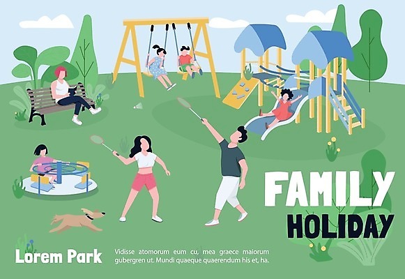 EPS 해외이미지 전신 구름 공원 여자 남자 어린이 일러스트 가족 들기 소녀 소년 여러명 성인 가족라이프 배드민턴라켓 놀이터 셔틀콕 배드민턴 그네타기 해외일러스트 자연요소 라이프스타일 공공시설 스포츠용품 다수 관계 모션 놀이 사람 구기 라켓 그네 파일형식 벡터