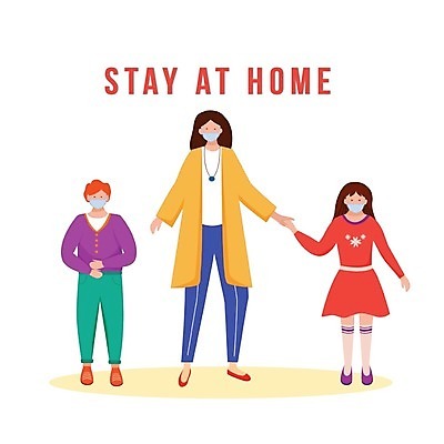 EPS 해외이미지 전신 여자 남자 딸 아들 어린이 일러스트 엄마 서기 소년 여러명 성인 타이포그라피 세명 손잡기 가족라이프 코로나바이러스 스테이홈 델타변이바이러스 해외일러스트 문자 라이프스타일 다수 가족 모션 사람 바이러스 파일형식 벡터 사회적거리두기