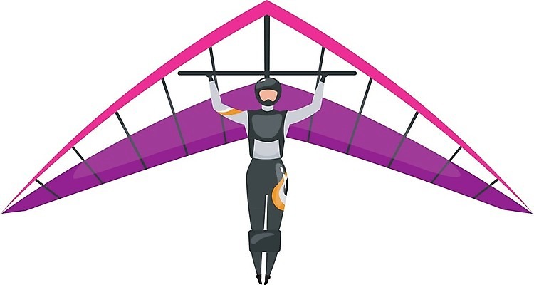 EPS 해외이미지 전신 남자 스포츠 일러스트 레저 한명 성인 취미 레포츠 건강관리 비행 잡기 행글라이더 성인남자한명만 해외일러스트 1 모션 건강 관리 사람 남자한명만 성인남자만 파일형식 벡터