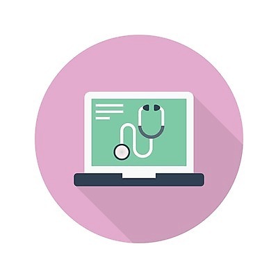 EPS 해외이미지 일러스트 청진기 사람없음 노트북 원격의료 비대면서비스 해외일러스트 의학 의료기기 전자제품 진료 서비스 원격 파일형식 벡터 언택트