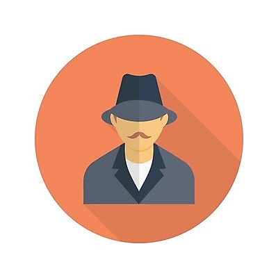 EPS 해외이미지 남자 일러스트 한명 성인 중절모 콧수염 변장 스파이 성인남자한명만 해외일러스트 모자_잡화 1 수염 사람 남자한명만 성인남자만 파일형식 벡터