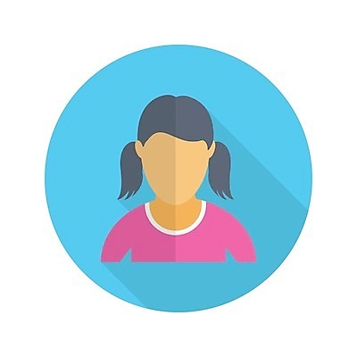 EPS 해외이미지 여자 어린이 일러스트 양갈래머리 한명 상반신 소녀한명만 해외일러스트 1 헤어스타일 사람 여자한명만 소녀만 파일형식 벡터