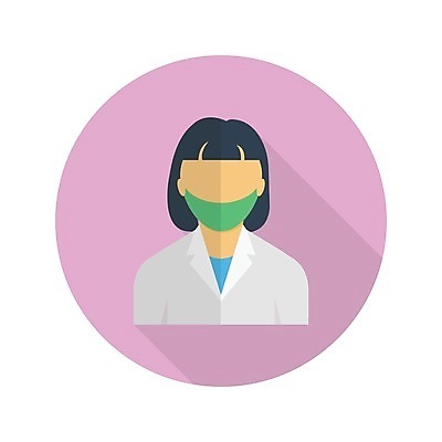 EPS 해외이미지 여자 일러스트 마스크 한명 상반신 성인 의사 성인여자한명만 해외일러스트 1 사람 의료진 여자한명만 성인여자만 파일형식 벡터