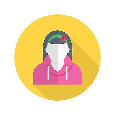 EPS 해외이미지 여자 어린이 일러스트 한명 상반신 머리띠 후드티셔츠 소녀한명만 해외일러스트 1 티셔츠 장신구 사람 여자한명만 소녀만 파일형식 벡터