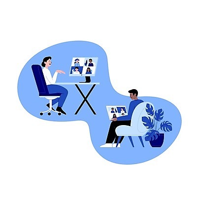 EPS 해외이미지 여자 남자 얼굴 일러스트 모바일 사람 앉기 여러명 성인 파란색 노트북 모니터 직장인 재택근무 온라인 화상통화 성인만 언택트 온택트 랜선라이프 해외일러스트 직업 라이프스타일 컬러 다수 비즈니스 모션 신체부위 전자제품 컴퓨터 통화 파일형식 벡터