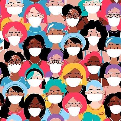 EPS 해외이미지 여자 안경 얼굴 일러스트 마스크 사람 여러명 성인 금발 다양 파마 플랫 성인여자만 해외일러스트 헤어스타일 잡화 다수 신체부위 여자만 성인만 파일형식 벡터