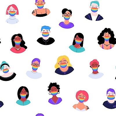 EPS 해외이미지 여자 남자 문화 일러스트 사람 여러명 성인 군중 커뮤니티 무지개색 아바타 성인만 해외일러스트 다수 컬러풀 파일형식 벡터