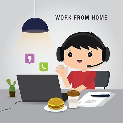 EPS 해외이미지 남자 일러스트 비즈니스 전등 한명 상반신 성인 노트북 헤드셋 회색 햄버거 직장인 손인사 재택근무 테이크아웃컵 화상통화 성인남자한명만 코로나바이러스 델타변이바이러스 해외일러스트 직업 1 컬러 음향기기 조명 패스트푸드 사람 컵 전자제품 헤드폰 인사 바이러스 통화 남자한명만 성인남자만 파일형식 벡터