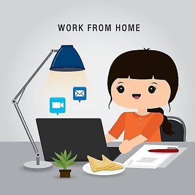 EPS 해외이미지 여자 화분 종이 일러스트 비즈니스 조명 한명 상반신 성인 노트북 볼펜 회색 직장인 토스트 재택근무 화상통화 성인여자한명만 코로나바이러스 델타변이바이러스 해외일러스트 직업 1 빵 컬러 사람 전자제품 펜 바이러스 통화 여자한명만 성인여자만 파일형식 벡터