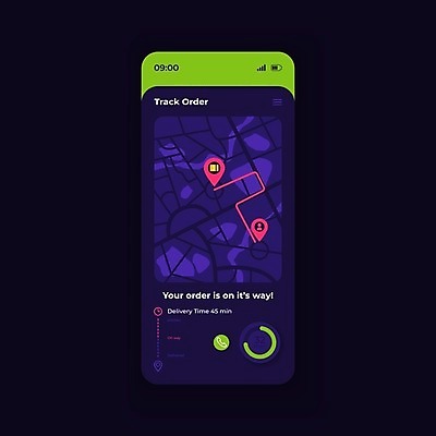 EPS 해외이미지 일러스트 모바일 사람없음 스마트폰 보라색 어플리케이션 네비게이션 GPS UI 해외일러스트 컬러 핸드폰 스마트기기 파일형식 벡터
