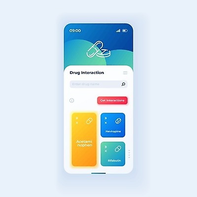 EPS 해외이미지 일러스트 모바일 사람없음 스마트폰 알약 어플리케이션 UI 검색창 해외일러스트 핸드폰 스마트기기 약 파일형식 벡터