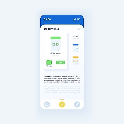 EPS 해외이미지 일러스트 비즈니스 모바일 관리 사람없음 스마트폰 업무 어플리케이션 파일 UI 해외일러스트 핸드폰 스마트기기 작업 파일형식 벡터