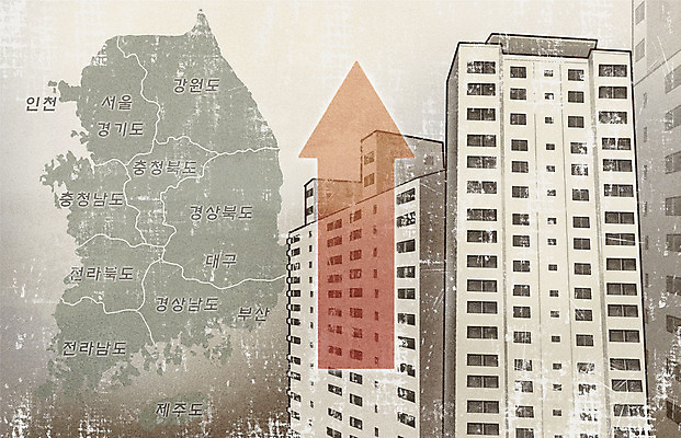 PSD 화살표 지도 일러스트 부동산 아파트 사람없음 건물 경제 회색 사회이슈 상승 시장상황 전국 국내일러스트 건축물 컬러 컨셉 주택 재산 파일형식