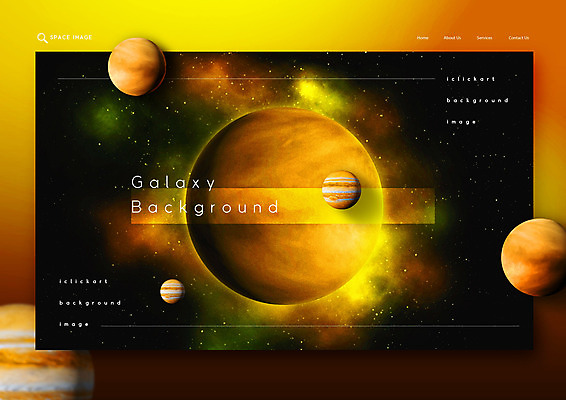 PSD 편집이미지 백그라운드 사람없음 노란색 우주 행성 화려 은하계 목성 금성 이미지편집 컬러 컨셉 파일형식