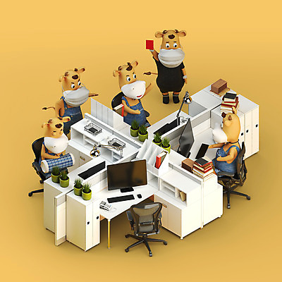 PSD 편집 편집이미지 의자 여러마리 경고 마스크 들기 앉기 사람없음 사무실 3D 손들기 모니터 예절 소 심판 사회이슈 디지털합성 소캐릭터 레드카드 사무용책상 편집소스 코로나바이러스 포스트코로나 노마스크 델타변이바이러스 위드코로나 편집3D 동물캐릭터 가구 다수 컨셉 비즈니스 포유류 모션 컴퓨터 카드_놀이용품 바이러스 책상 파일형식