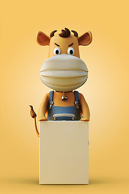 PSD 편집 편집이미지 한마리 마스크 사람없음 3D 공백 팻말 예절 잡기 소 사회이슈 디지털합성 소캐릭터 시위 편집소스 코로나바이러스 포스트코로나 델타변이바이러스 위드코로나 편집3D 1 동물캐릭터 컨셉 포유류 모션 프레임 바이러스 파일형식