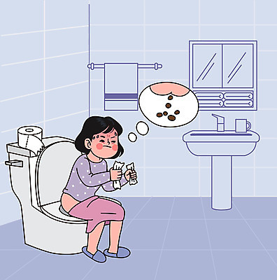 전신 여자 일러스트 한명 앉기 성인 파란색 보라색 주먹 고통 세면대 화장실 변기 대장질환 변비 수건걸이 성인여자한명만 국내일러스트 AI파일 1 감정 컬러 모션 사람 질병 여자한명만 성인여자만 파일형식 벡터