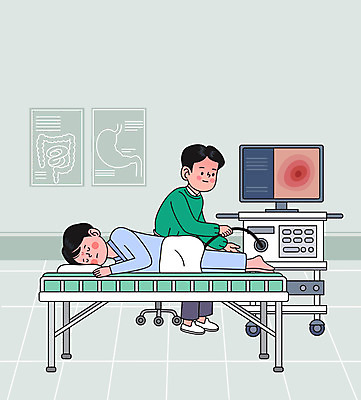 전신 남자 일러스트 의료기기 병원 들기 앉기 성인 두명 치료 눕기 모니터 진료 의사 잠 대장 대장내시경 대장질환 병원침대 항문외과 성인남자만 국내일러스트 AI파일 의학 모션 사람 컴퓨터 의료진 침대 장기_의학 질병 내시경 남자만 성인만 파일형식 벡터