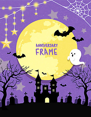 별 일러스트 프레임 사람없음 보라색 할로윈 달 성 유령 거미줄 비석 박쥐 국내일러스트 AI파일 자연요소 건축물 컬러 포유류 파일형식 벡터