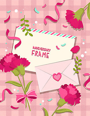 리본 분홍색 일러스트 프레임 사람없음 어버이날 편지 스승의날 카네이션 국내일러스트 AI파일 기념일 꽃 컬러 파일형식 벡터