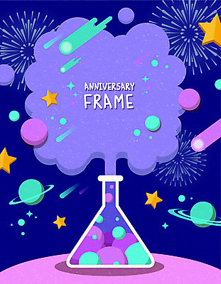 별 일러스트 프레임 폭죽 사람없음 보라색 행성 화학 연기 유성 플라스크 삼각플라스크 과학의날 국내일러스트 AI파일 자연요소 컬러 과학 실험기구 우주 파일형식 벡터 법정기념일