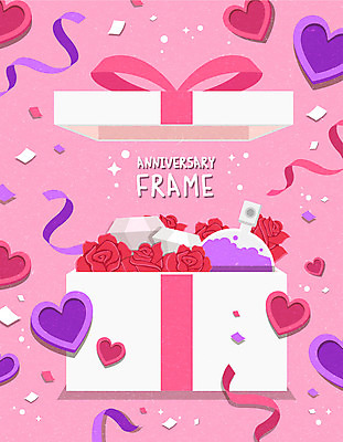 리본 분홍색 일러스트 프레임 폭죽 사람없음 선물상자 장미 하트 향수 로즈데이 성년의날 국내일러스트 AI파일 모양 기념일 꽃 컬러 데이이벤트 선물 상자 화장품 파일형식 벡터