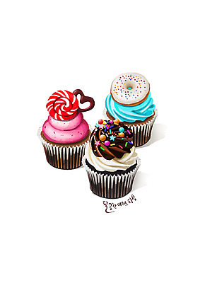 PSD 일러스트 디저트 사탕 글자캘리그라피 사람없음 초콜릿 도넛 컵케이크 생크림 스프링클 국내일러스트 음식 캘리그라피 장식 케이크 크림 파일형식