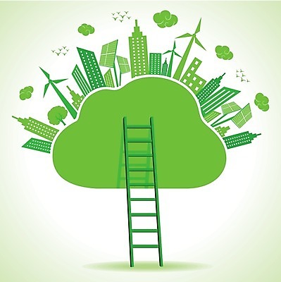 EPS 해외이미지 나무 지구 일러스트 사다리 주택 사람없음 초록색 재활용 에너지 그린에너지 에코 친환경 해외202004 해외일러스트 식물 컬러 건물 환경 도구 파일형식 벡터
