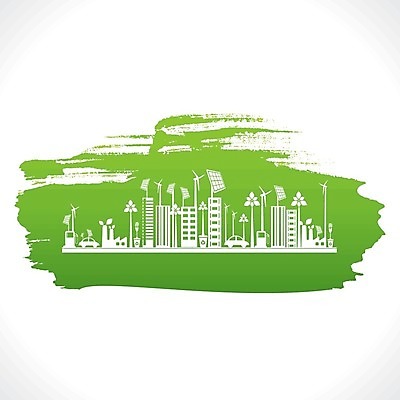 EPS 해외이미지 나무 지구 일러스트 주택 사람없음 초록색 재활용 에너지 그린에너지 에코 친환경 해외202004 해외일러스트 식물 컬러 건물 환경 파일형식 벡터