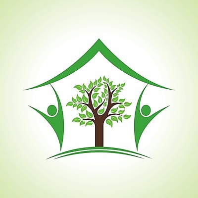 EPS 해외이미지 나무 식물 지구 잎 일러스트 주택 그림자 사람없음 건물 초록색 환경 재활용 에너지 그린에너지 보호 심볼 에코 친환경 커뮤니티 효율 해외202004 해외202105 해외일러스트 건축물 컬러 컨셉 파일형식 벡터