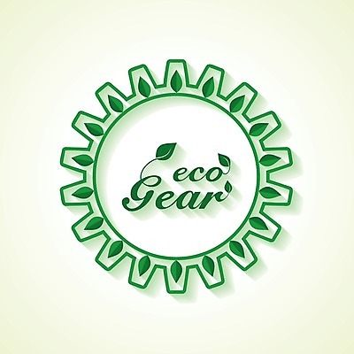 EPS 해외이미지 잎 일러스트 비즈니스 사람없음 초록색 심볼 톱니바퀴 에코 친환경 에코라이프 해외202004 해외202105 해외일러스트 식물 라이프스타일 컬러 환경 파일형식 벡터