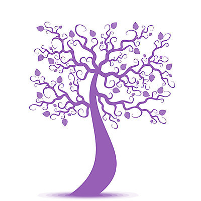 EPS 해외이미지 나무 식물 꽃 실루엣 잎 일러스트 사람없음 보라색 해외202004 해외202105 해외일러스트 컬러 촬영기법 파일형식 벡터