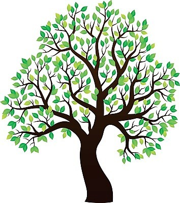 EPS 해외이미지 나무 식물 실루엣 잎 일러스트 사람없음 봄 생태계 해외202004 해외202105 해외일러스트 계절 촬영기법 파일형식 벡터