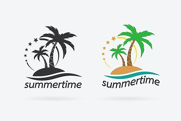 EPS 해외이미지 별 섬 일러스트 사람없음 야자수 심볼 해외202004 해외202105 해외일러스트 자연요소 나무 파일형식 벡터