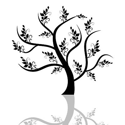 EPS 해외이미지 나무 식물 꽃 실루엣 잎 일러스트 사람없음 검은색 해외202004 해외202105 해외일러스트 컬러 촬영기법 파일형식 벡터